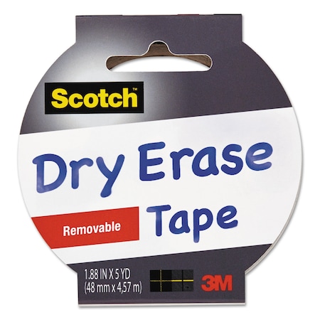 SCOTCH Dry Erase Tape, 3" Core, 1.88" x 5 yds, White 1905R-DE-WHT